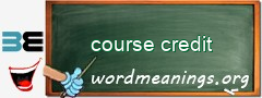 WordMeaning blackboard for course credit
